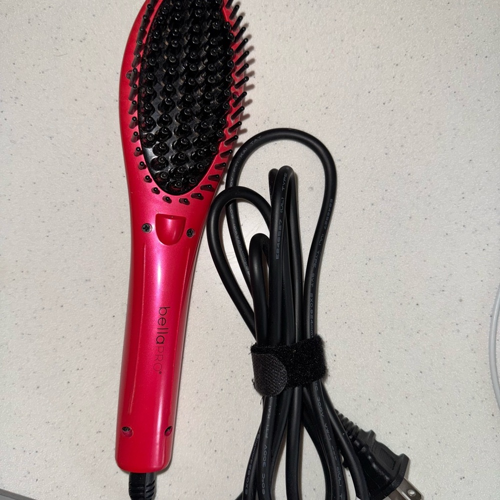 Bellapro Pink and Black Hairbrush straightener